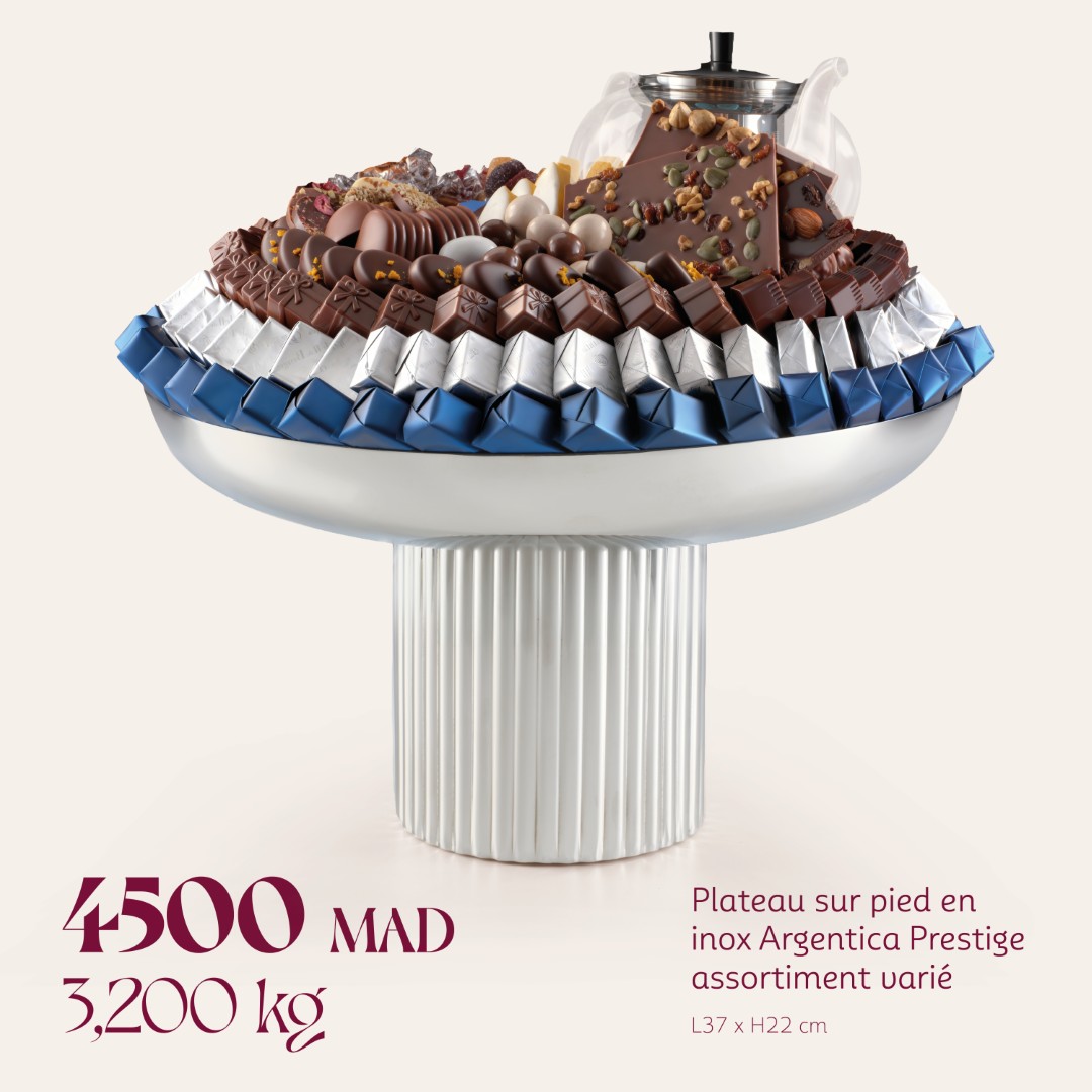 Plateau sur pied en inox Argentica Prestige assortiment varié